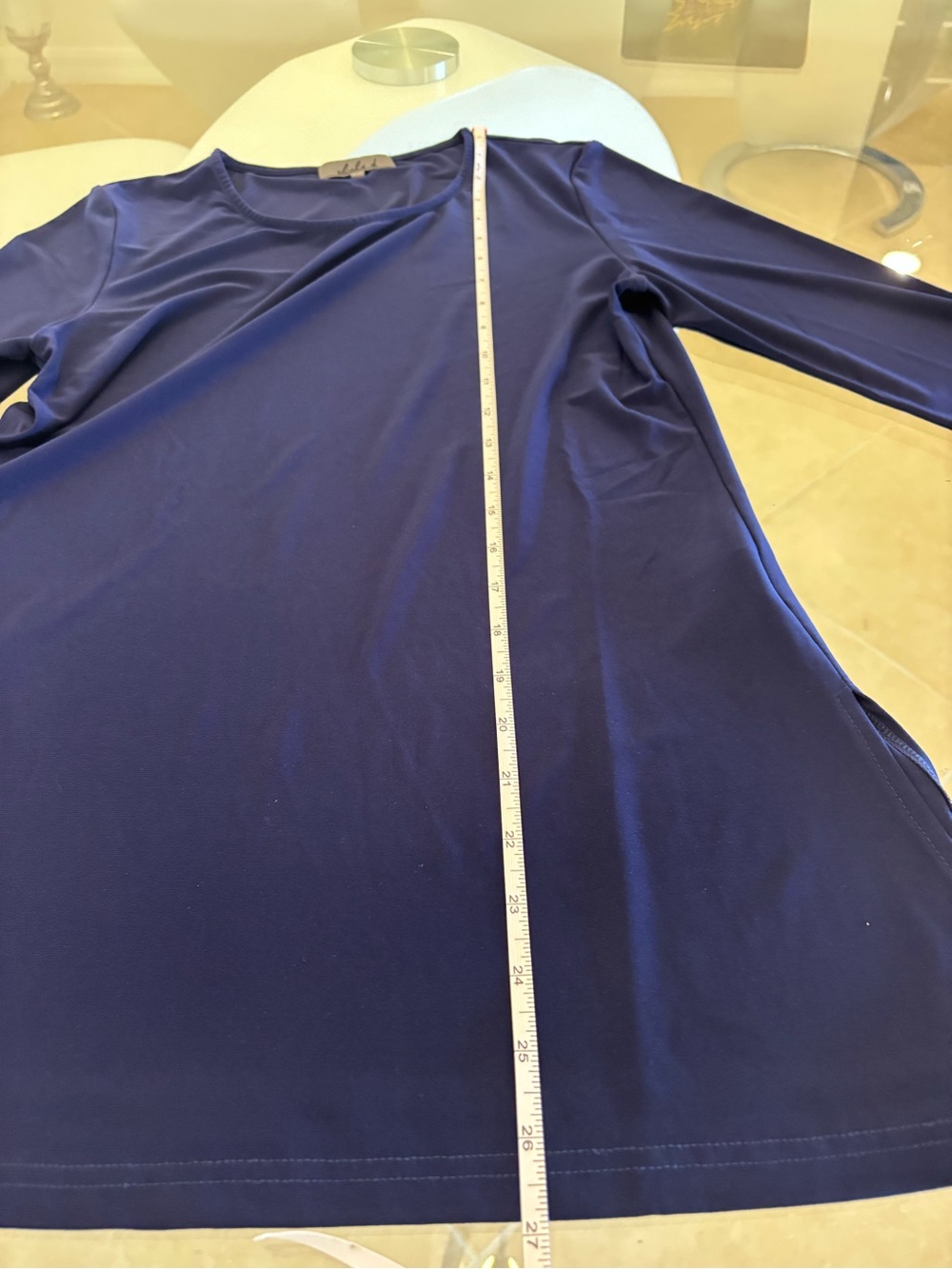 Akris Punto Navy Scoop Neck Stretch Top - Picture 6 of 7